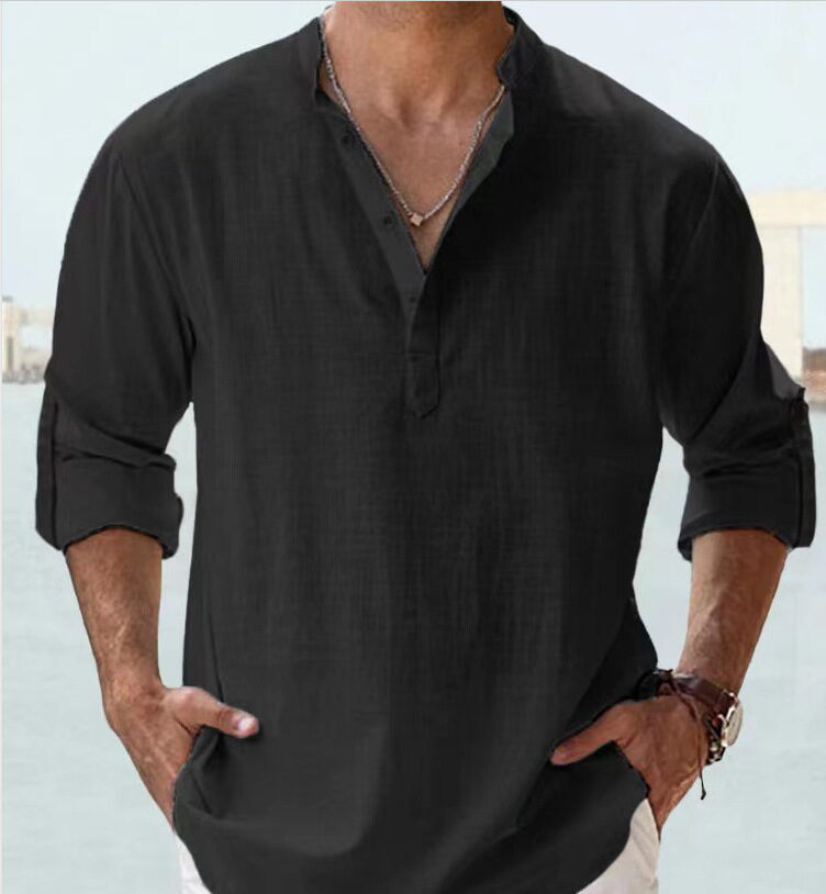 Men's Cotton Stand Collar Sports Pullover - Image 14