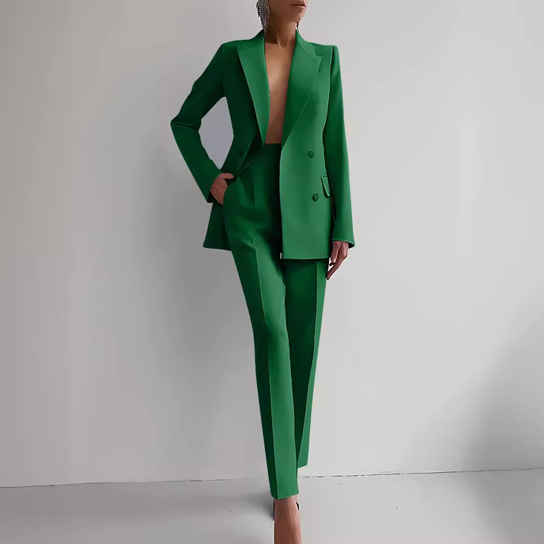 Women’s Fashion Casual Business Suit – Single-Breasted Long-Sleeve Jacket & Slim-Fit Trousers Set - Image 6