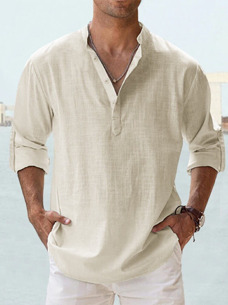 Men's Cotton Stand Collar Sports Pullover - Image 12