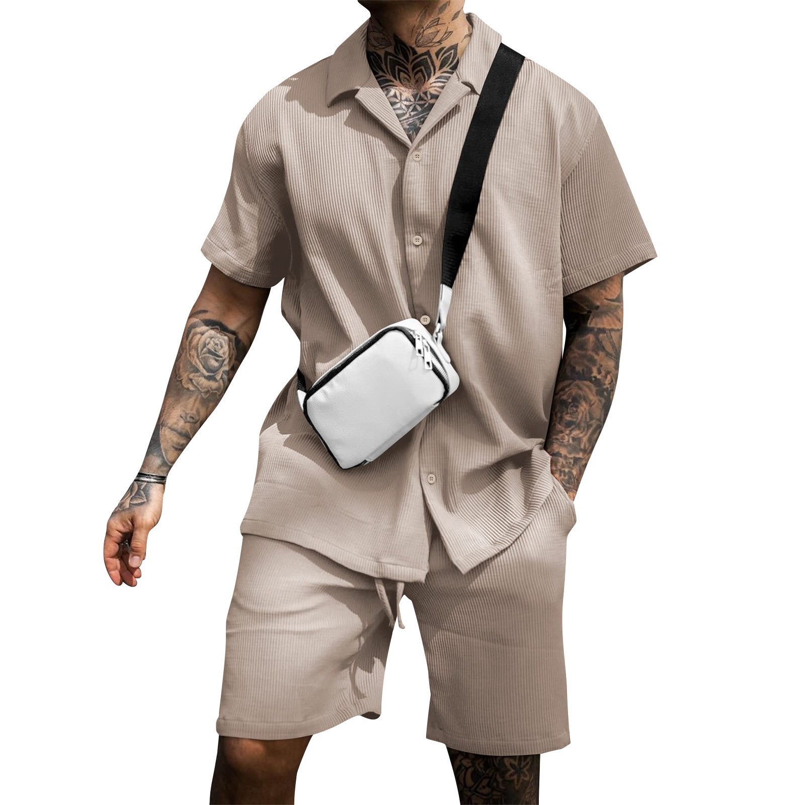 Men’s Casual Short-Sleeve Polo & Shorts Set – Comfortable Cotton-Blend Two-Piece Summer Suit - Image 4