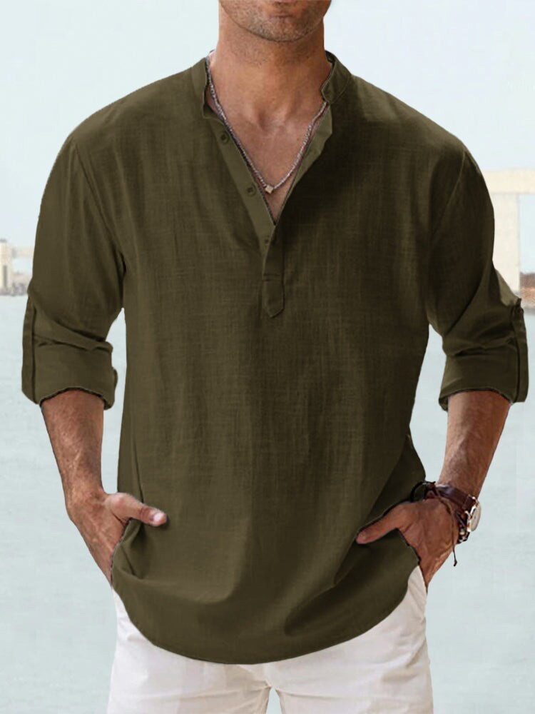Men's Cotton Stand Collar Sports Pullover - Image 13