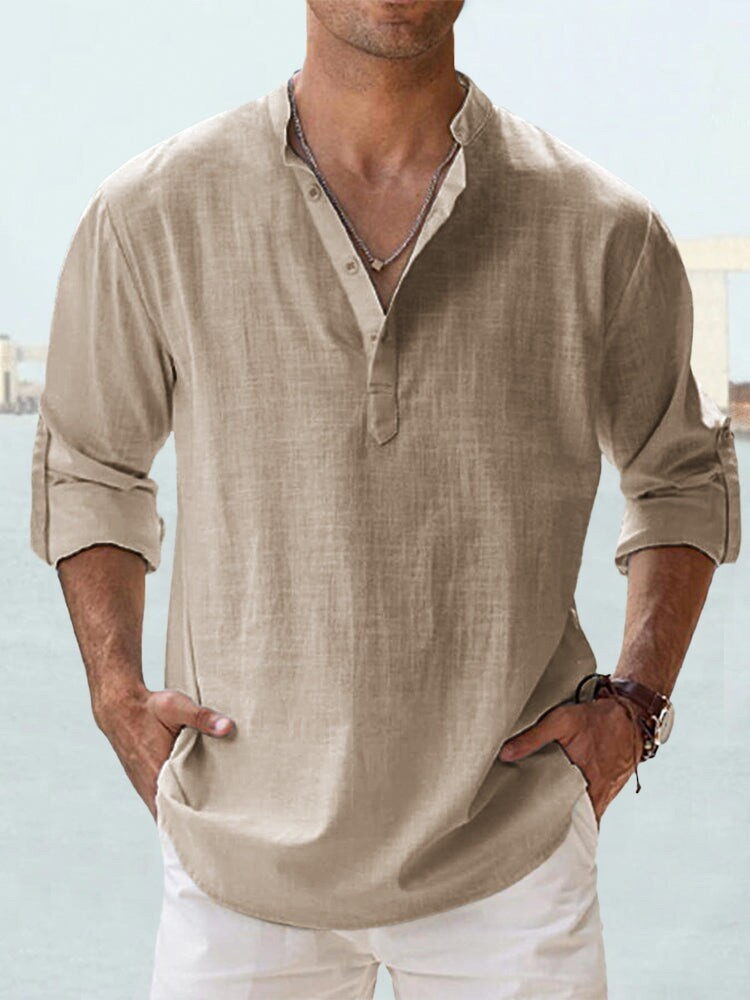 Men's Cotton Stand Collar Sports Pullover - Image 16