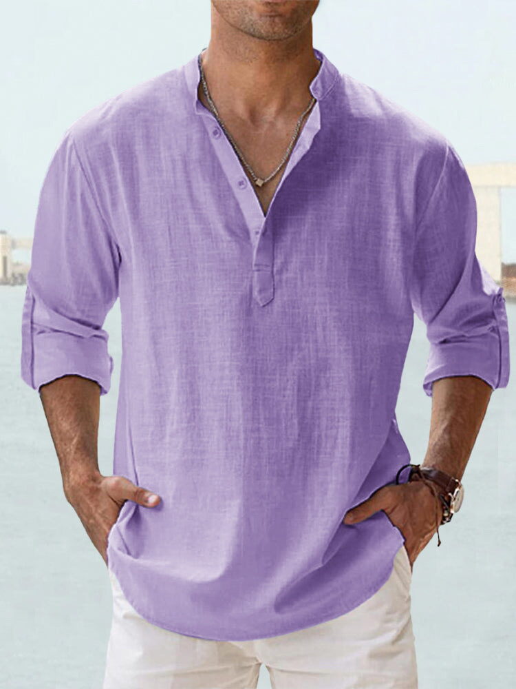 Men's Cotton Stand Collar Sports Pullover - Image 23
