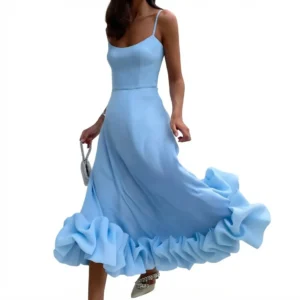 Plain Chiffon Suspender Dress