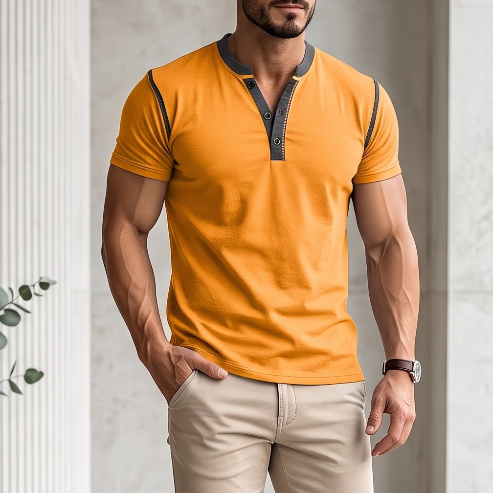Men's V-Neck Short Sleeve Polo Shirt - Image 12