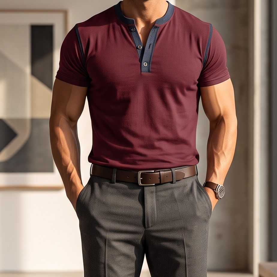 Men's V-Neck Short Sleeve Polo Shirt - Image 9