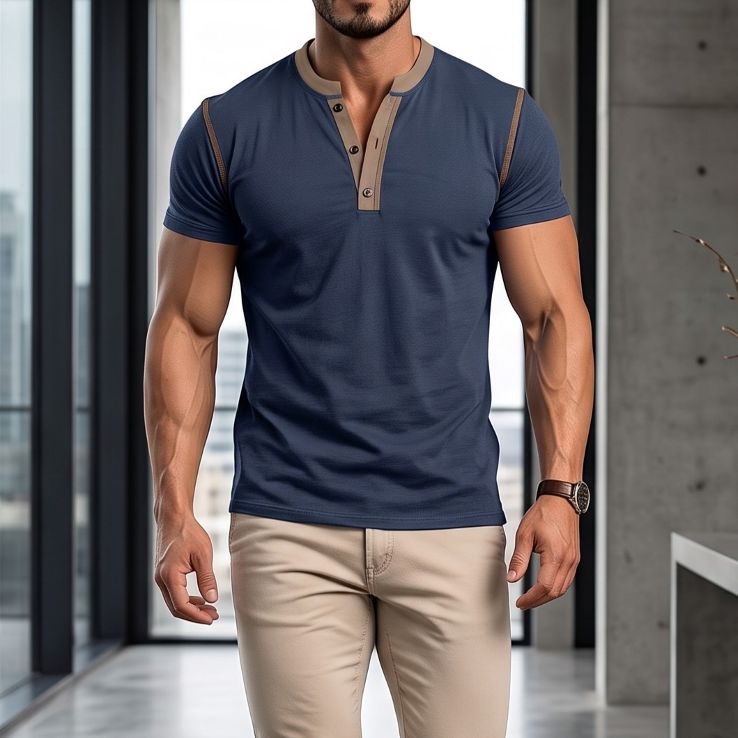 Men's V-Neck Short Sleeve Polo Shirt - Image 10