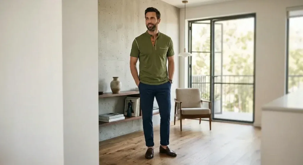 Best premium casual shirts men 2026 USA — slim fit henley polo smart casual style 