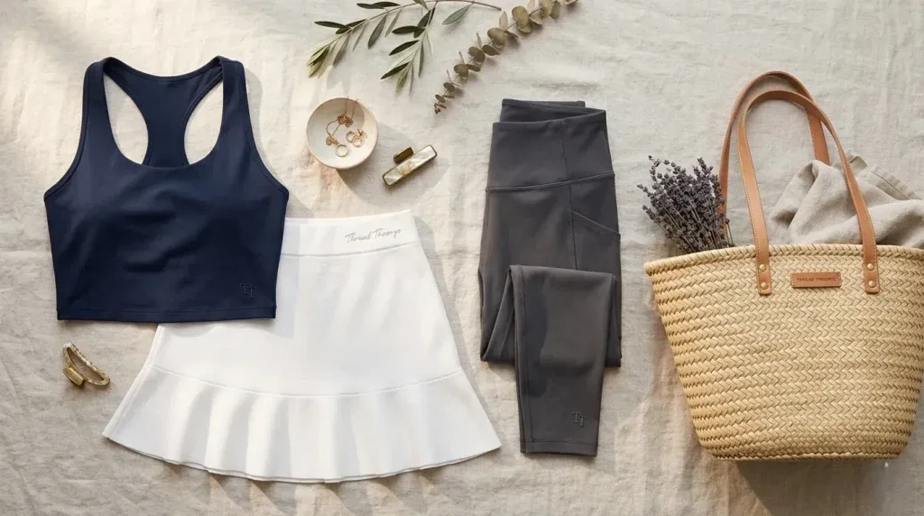 Thread Theorys women's collection USA — polo lifestyle tops skirts and straw bags