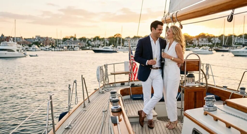 What to wear on a yacht USA GÇö navy blazer and nautical outfit for yacht club event