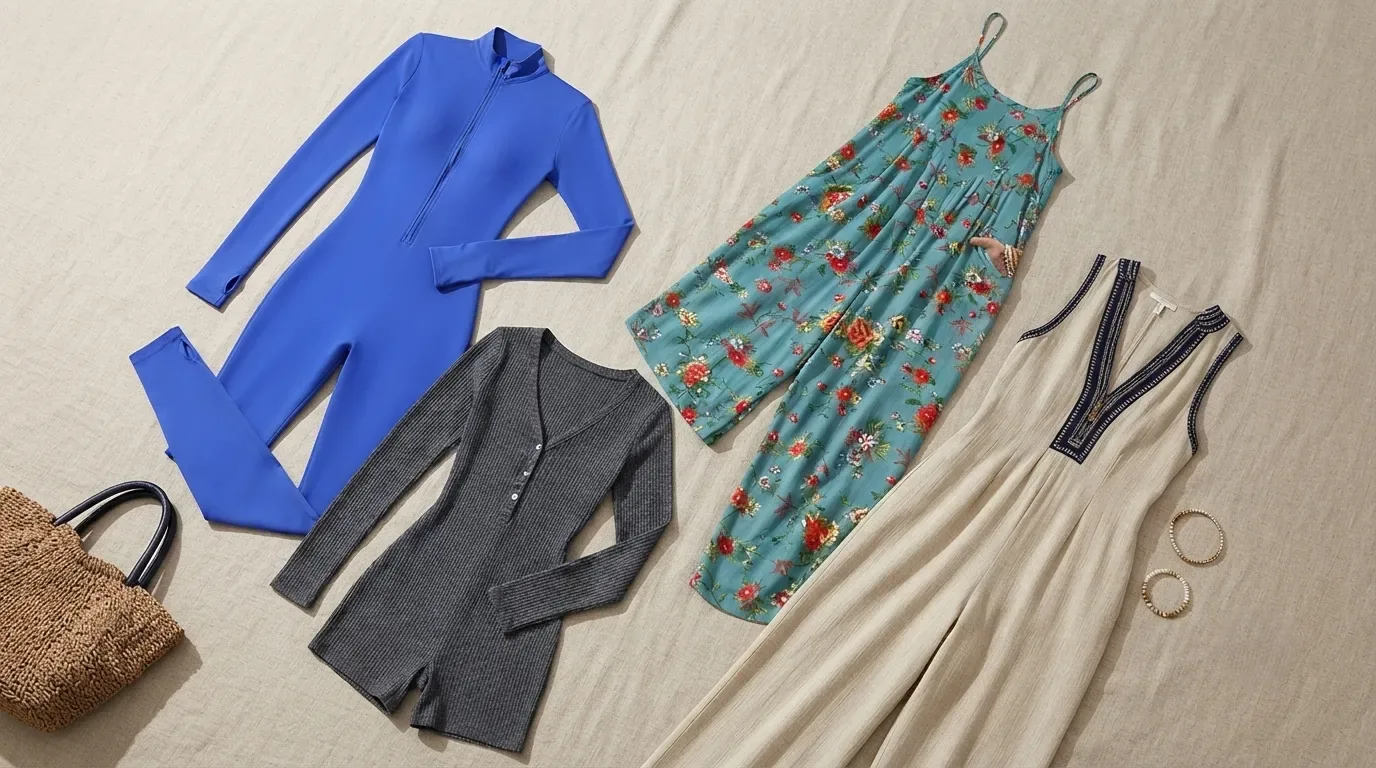 Best women's jumpsuits and rompers 2026 flat lay