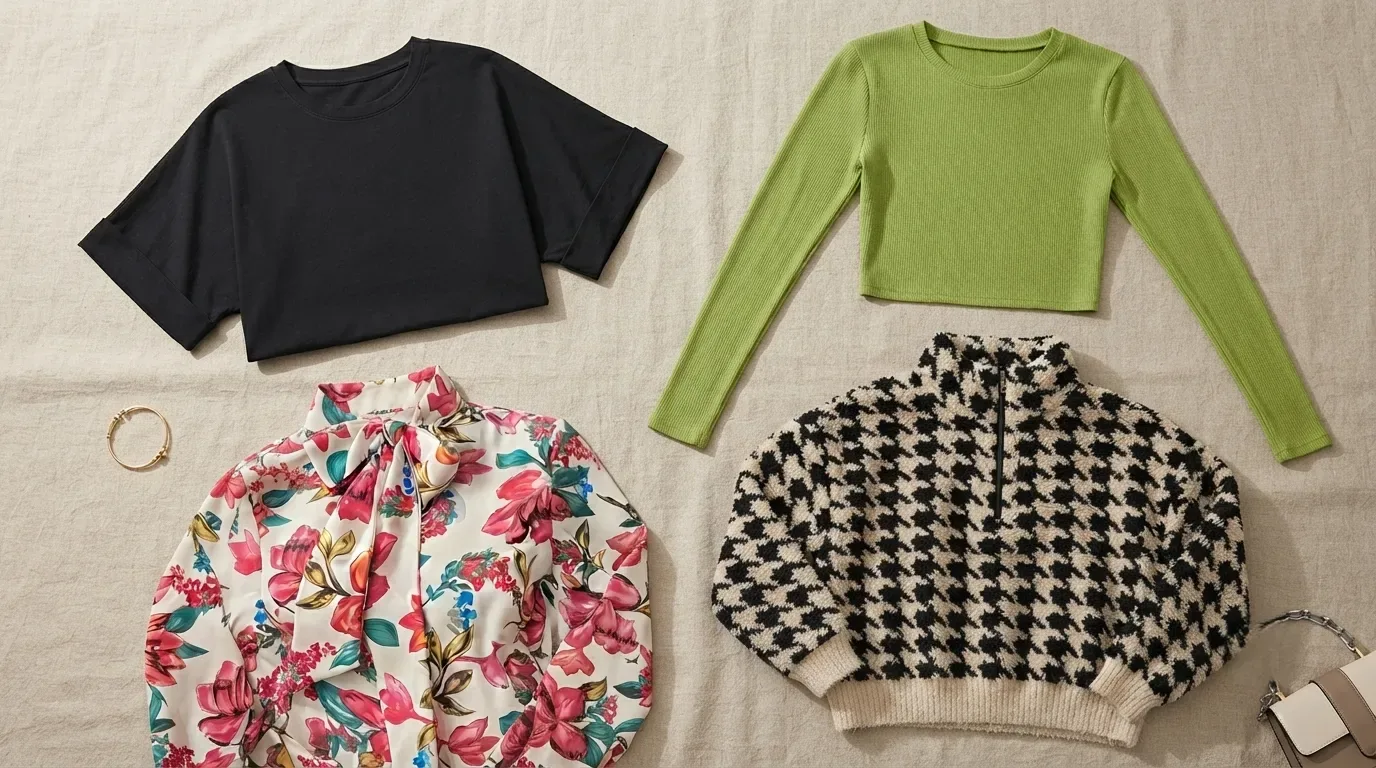 Best women's tops, blouses and knitwear 2026 flat lay