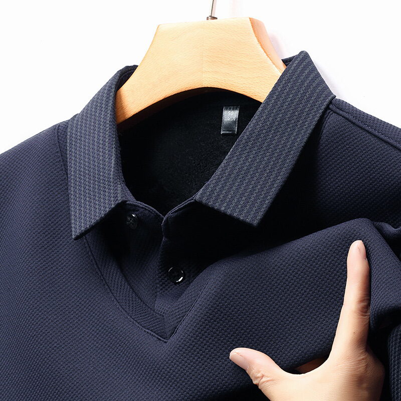 Men’s Striped Long-Sleeve Polo Sweater - Image 12
