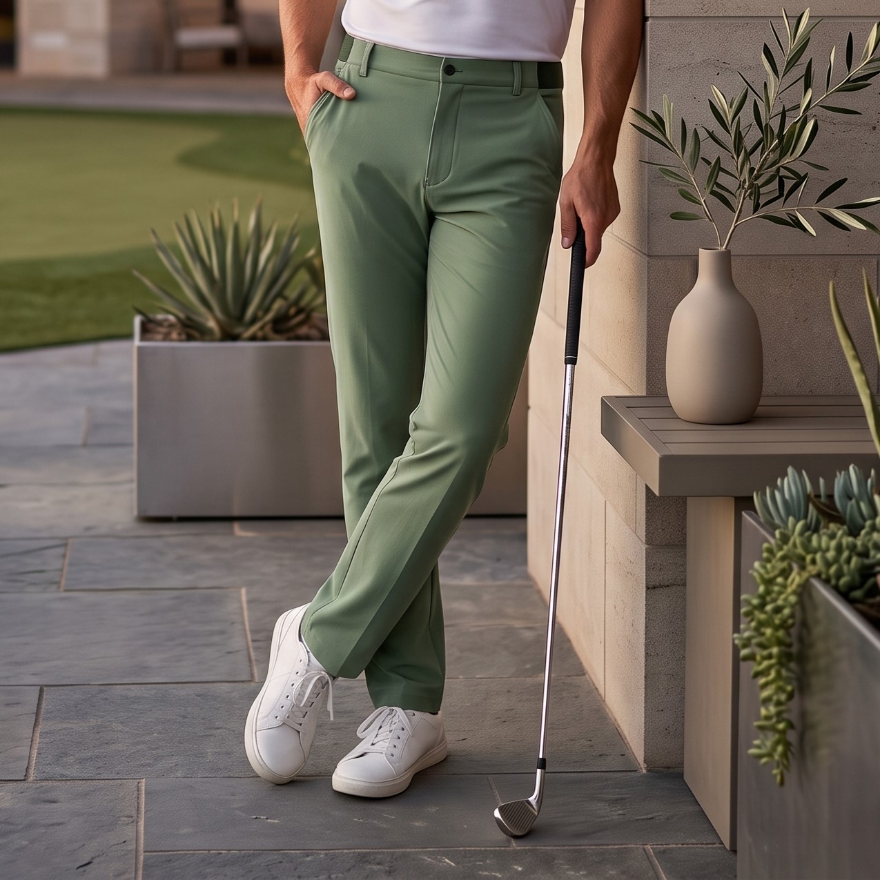 Men’s Solid-Color Casual Golf Pant