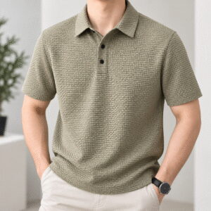 Men’s Ice Silk Short-Sleeve Mesh Polo