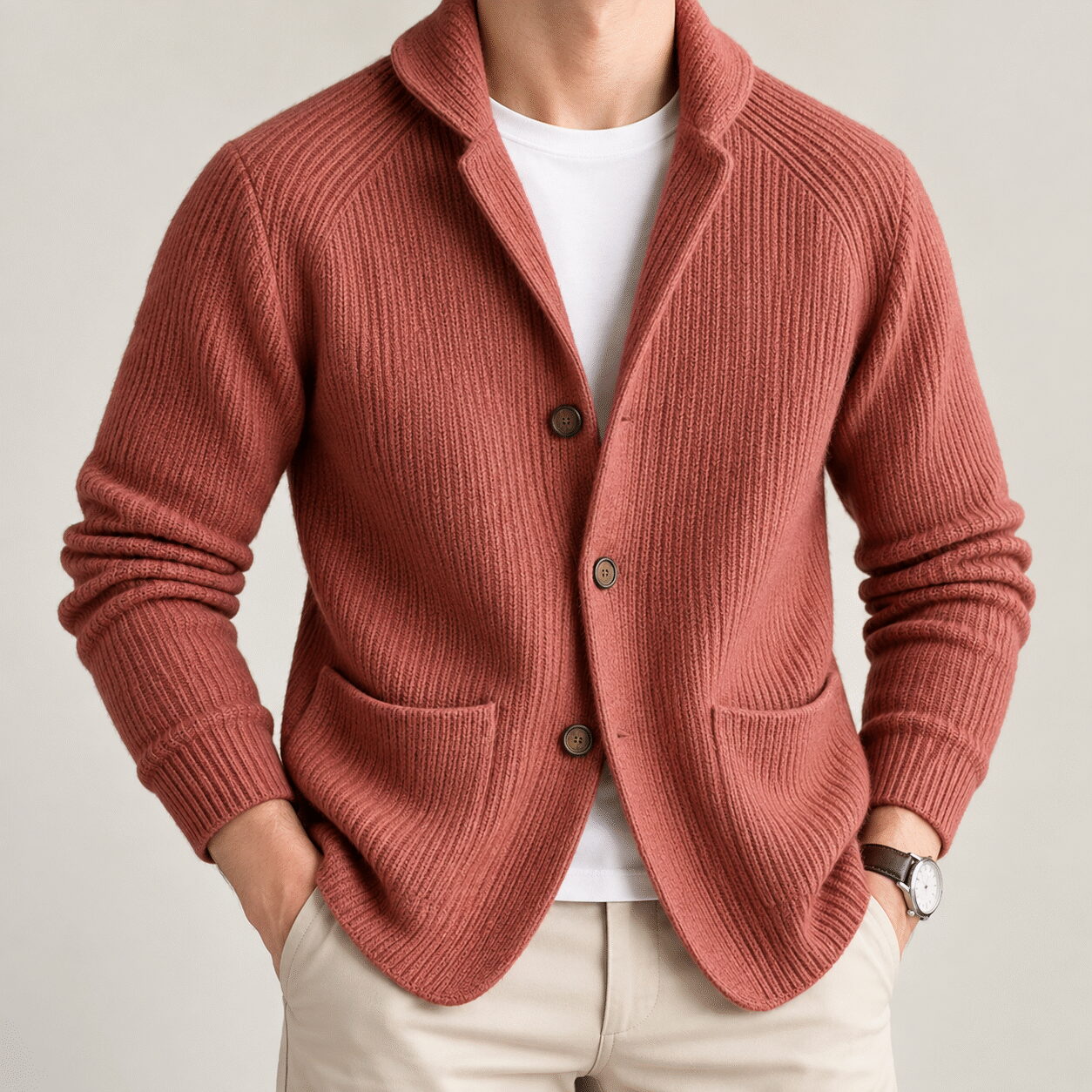 Men’s Modal Knit Button Cardigan Jacket