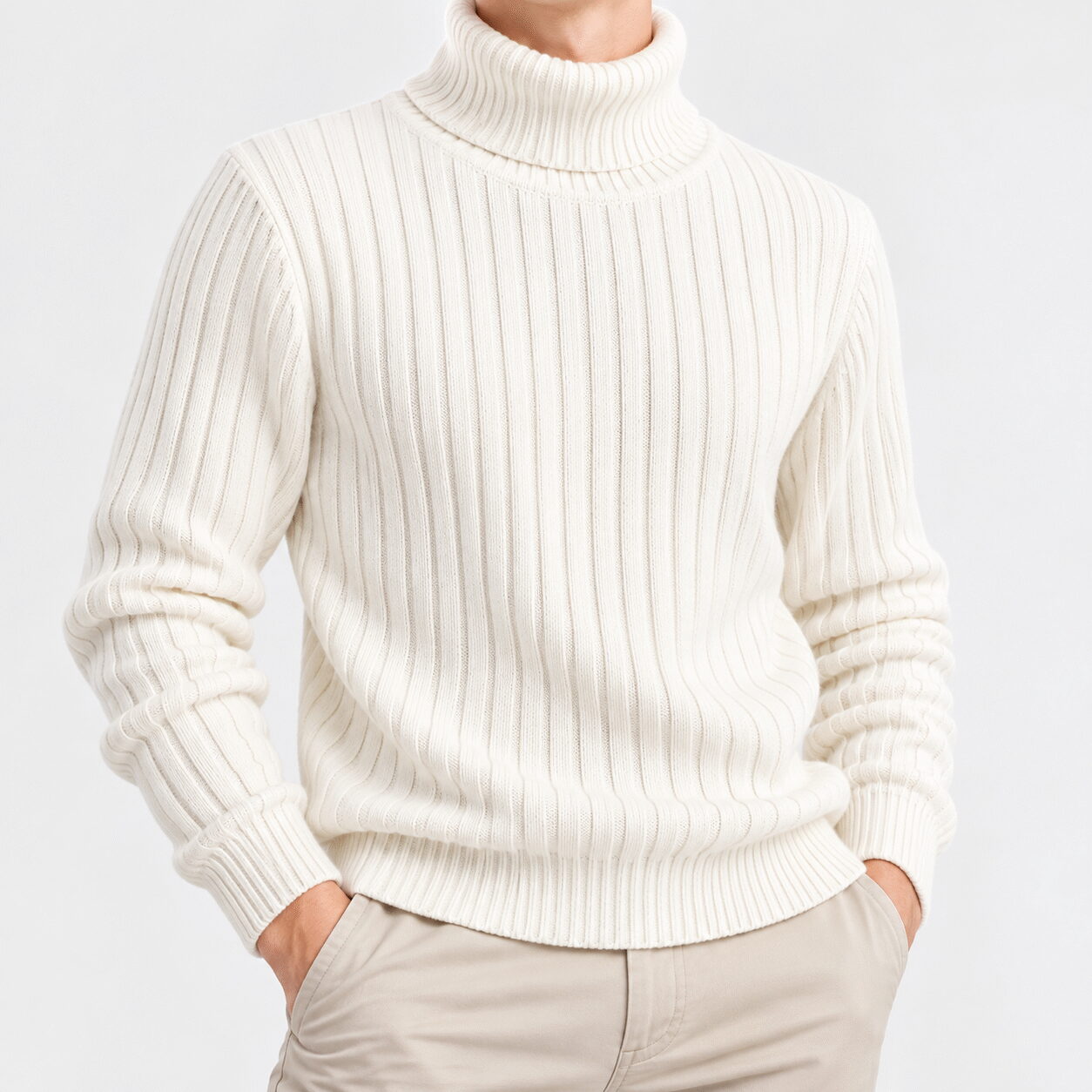 Men’s Ribbed Turtleneck Base Sweater - Image 2
