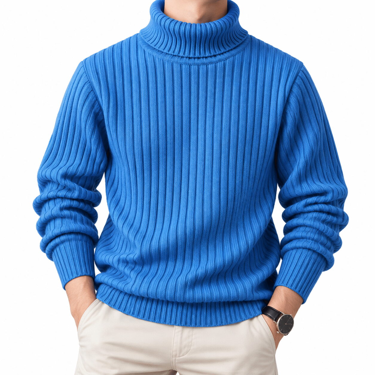 Men’s Ribbed Turtleneck Base Sweater - Image 5