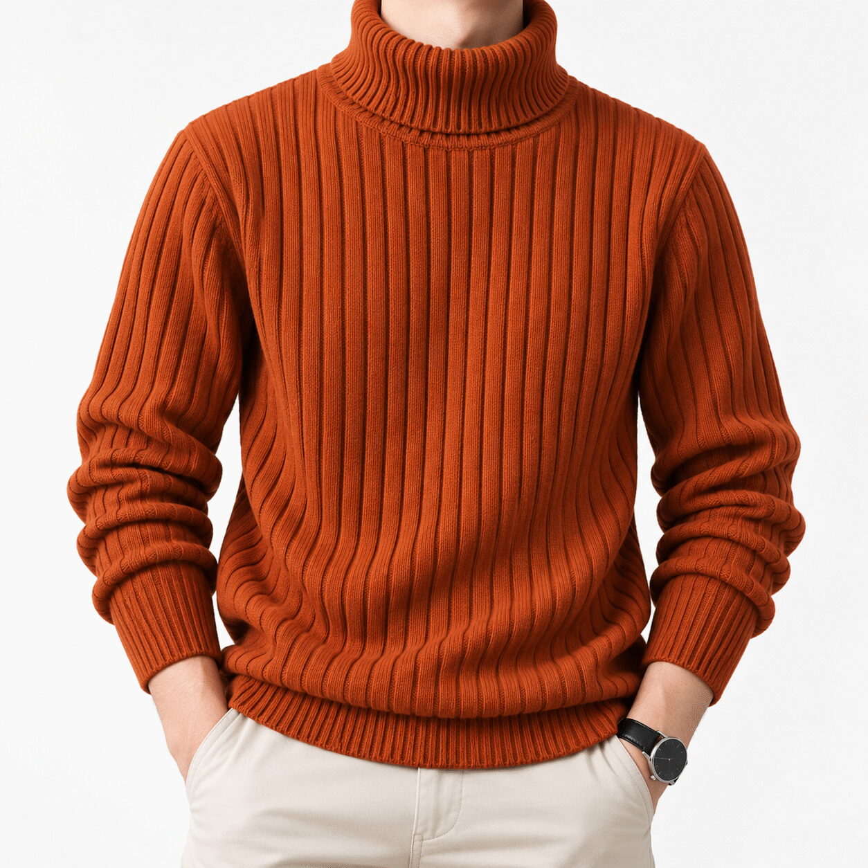 Men’s Ribbed Turtleneck Base Sweater