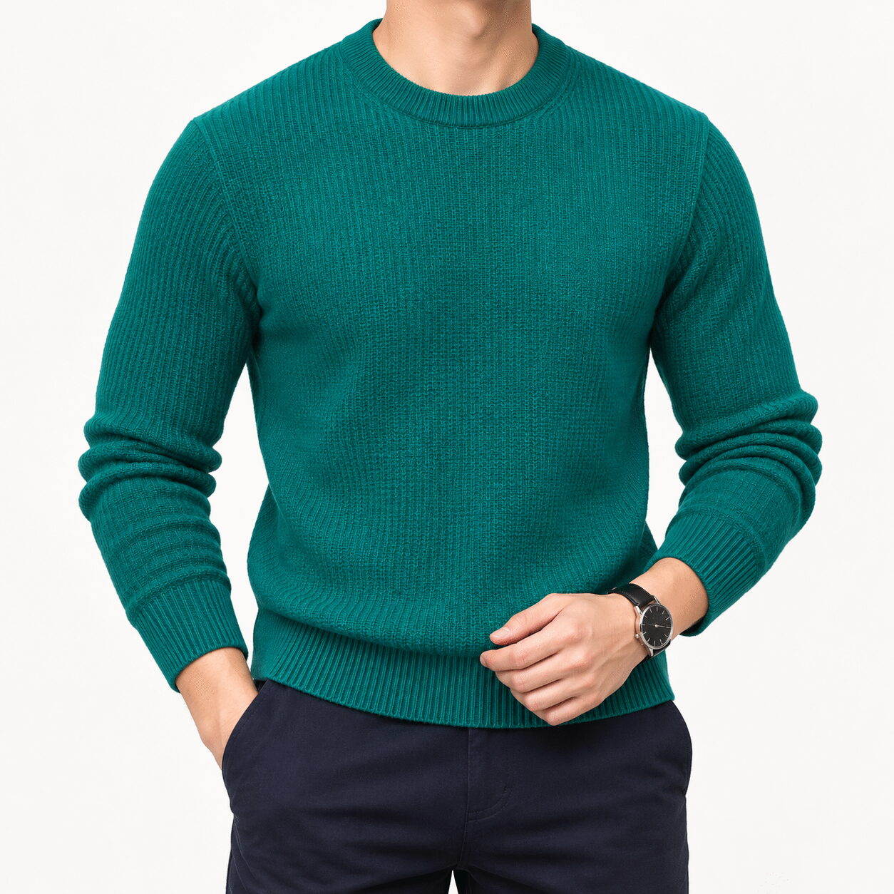 Men’s Twisted String Cable Knit Pullover Sweater - Image 5