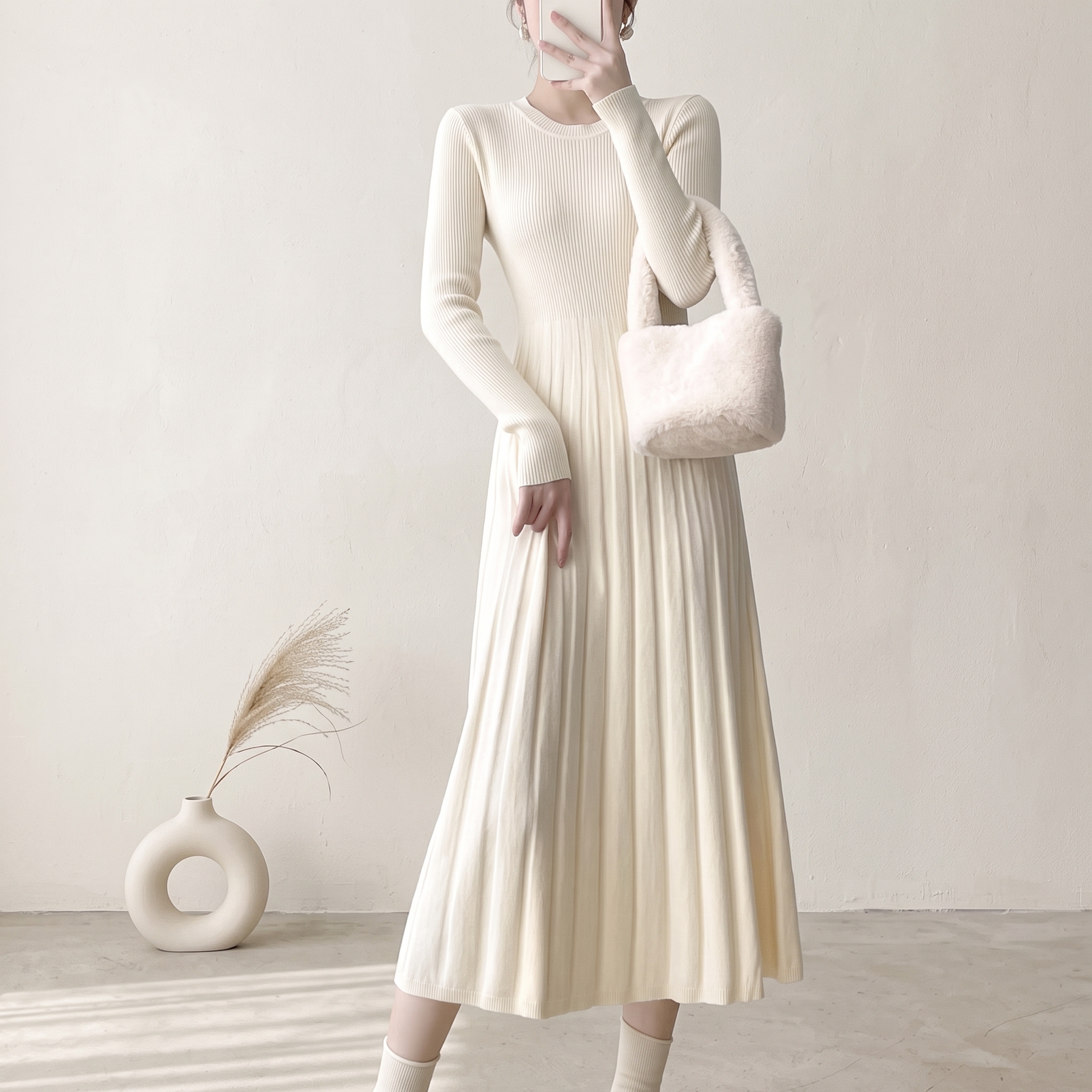 Women’s Pleated Long-Sleeve Commute Maxi - Image 2