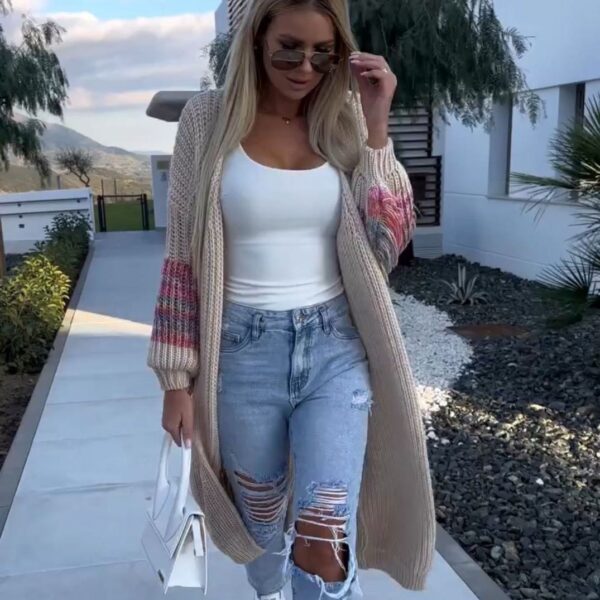 Women's Fringed Cardigan Sweater Coat - Image 2