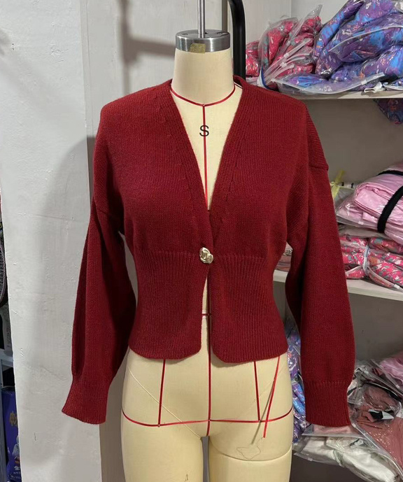 Women’s V-Neck Button Cardigan Sweater Top - Image 9